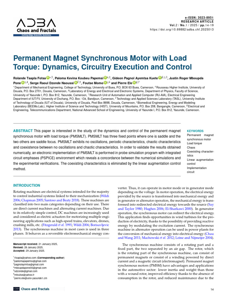 Permanent Magnet Synchronous Motor With Load Torqu | PDF | Electric ...