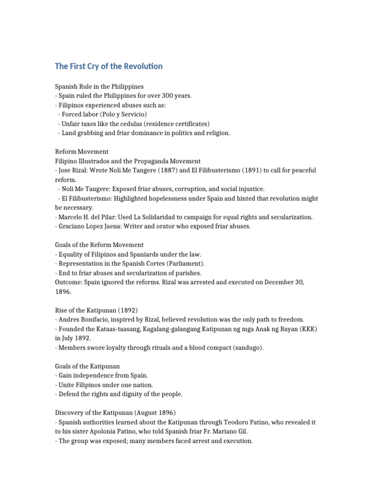 The First Cry of The Revolution-2 | PDF | Spanish East Indies | Philippines