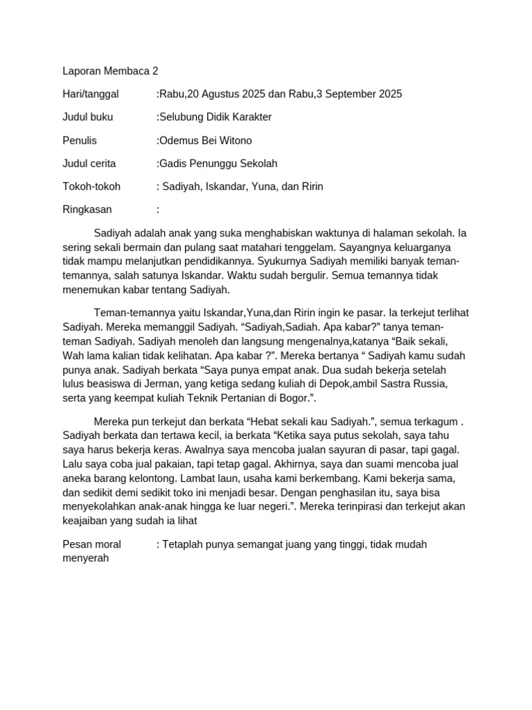 Kisah Inspiratif Sadiyah dan Pendidikan | PDF
