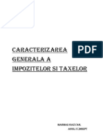 Caracterizarea Generala A Impozitelor Si Taxelor