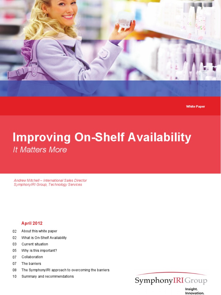 Improving OnShelf Availability PDF Retail Inventory