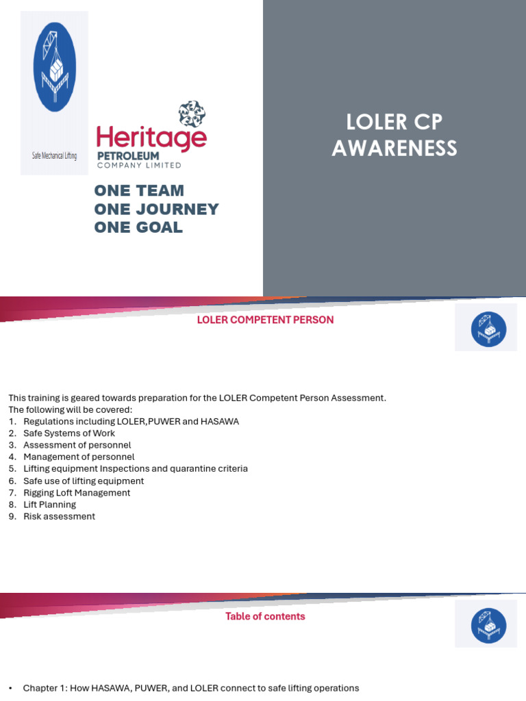 LOLER Competent Person Training Guide | PDF