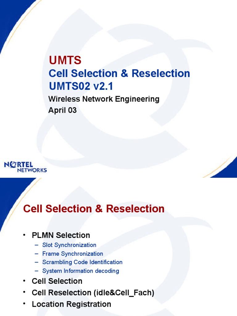 UMTS Cell Selection and Reselection Overview | PDF | 3 Gpp | 3 G