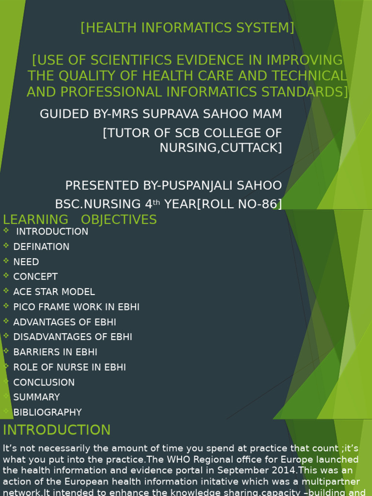 Evidence-Based Health Informatics Guide | PDF | Evidence Based Medicine ...