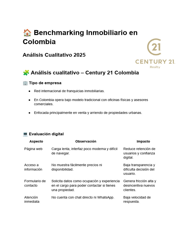 Benchmarking Inmobiliario Colombia Completo | PDF | Inteligencia ...