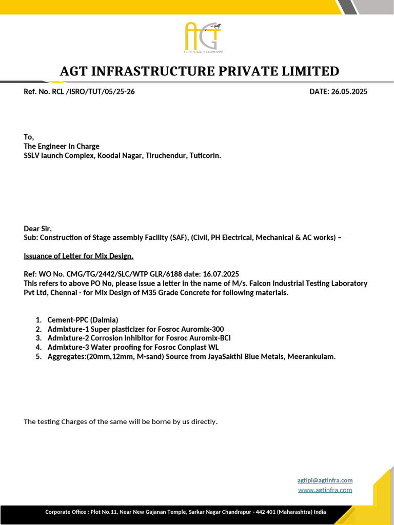 Mix Design Request for SAF Construction | PDF