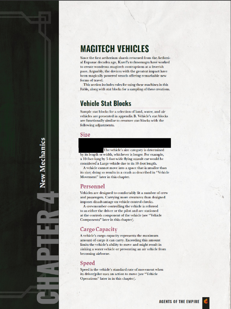 (AoE) Magitech Vehicle Rules | PDF