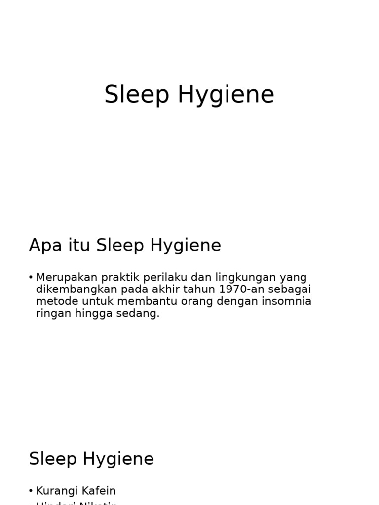 Sleep Hygiene | PDF