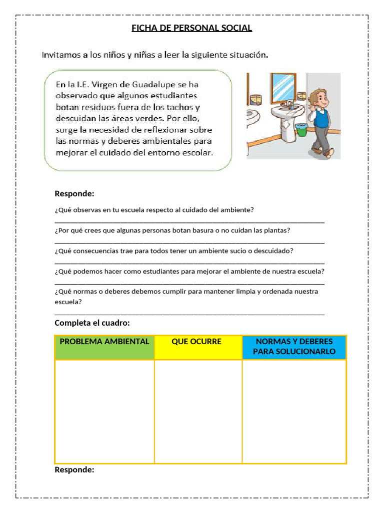 05-11 PS Ficha Normas y Deberes para Proteger El Medio Ambiente | PDF