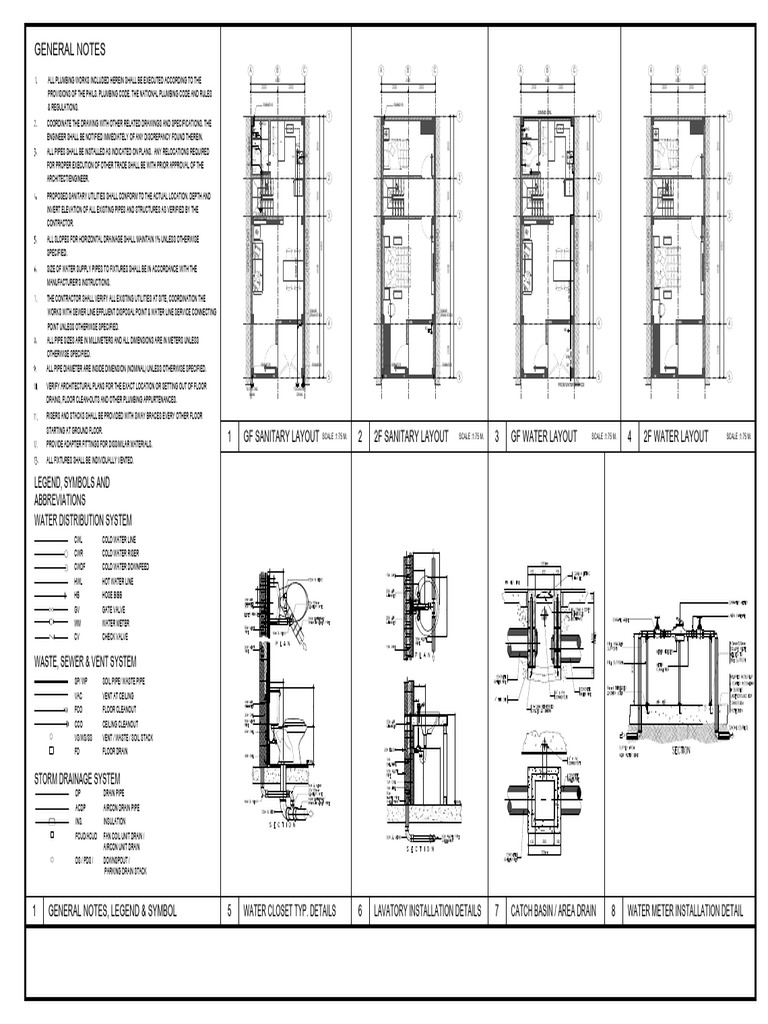 Plumbing Layout and Specifications Guide | PDF | Storm Drain | Plumbing