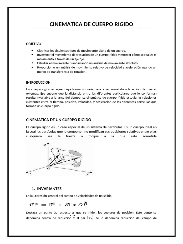 4) Cinematica de Un Cuerpo Rigido | PDF | Rotación | Velocidad