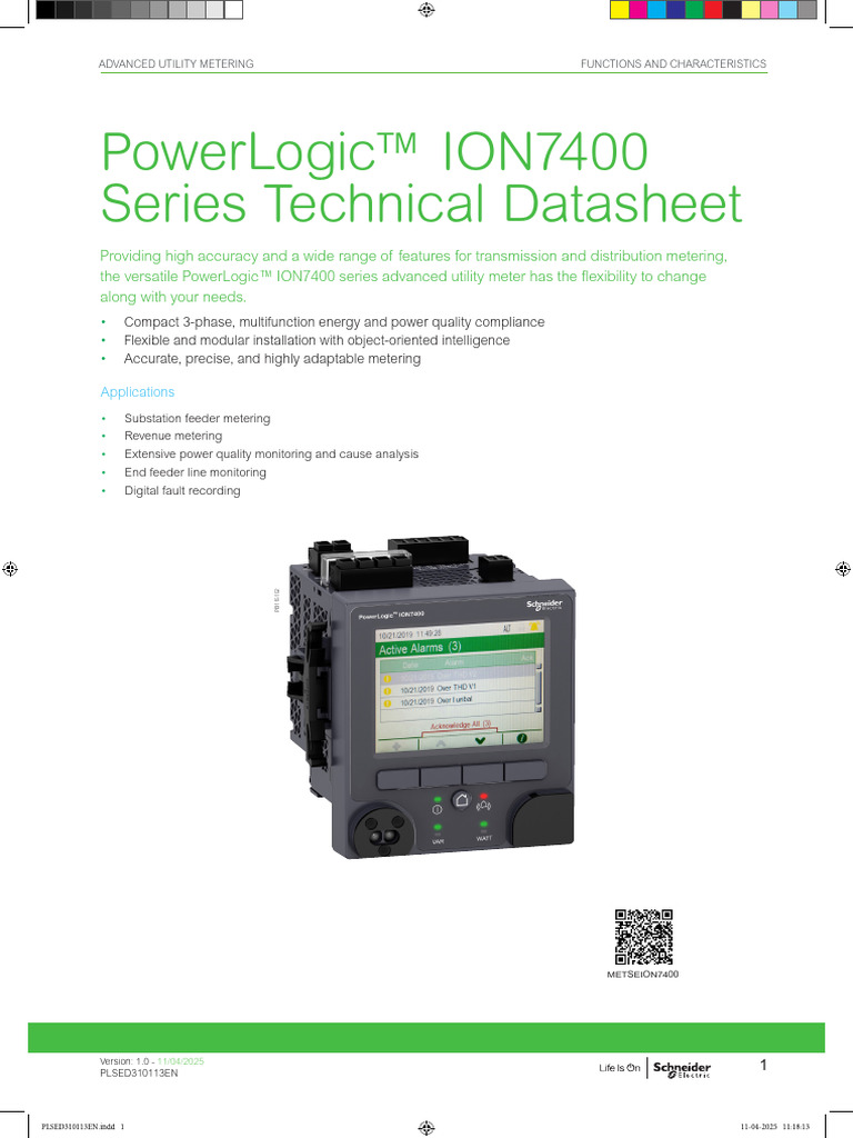 PLSED310113EN (Print) ION7400 Datasheet | PDF | Ac Power | Alternating ...