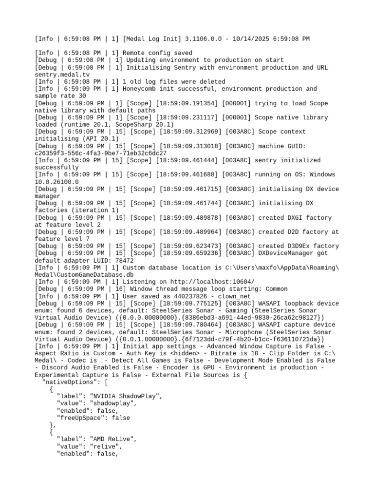 Medal App Initialization Log | PDF | Graphics Processing Unit | Scope ...