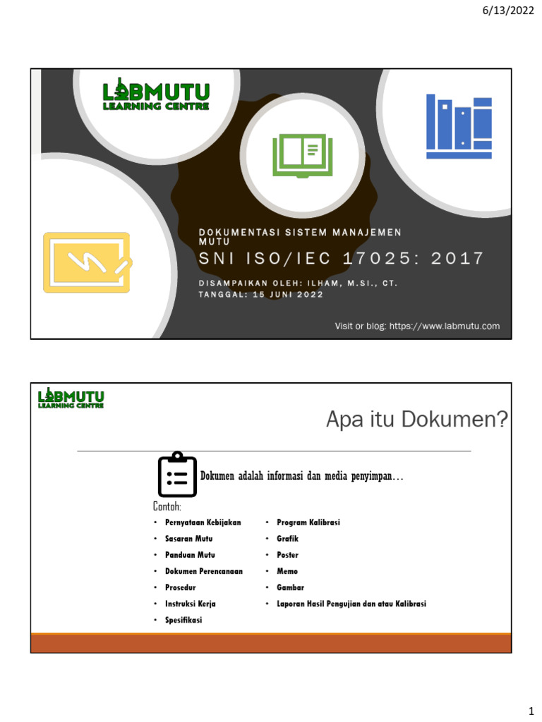 Panduan Sistem Manajemen Mutu Laboratorium | PDF