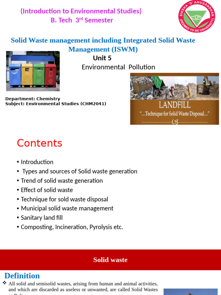 Solid Waste Management Techniques Overview | PDF | Waste | Municipal ...