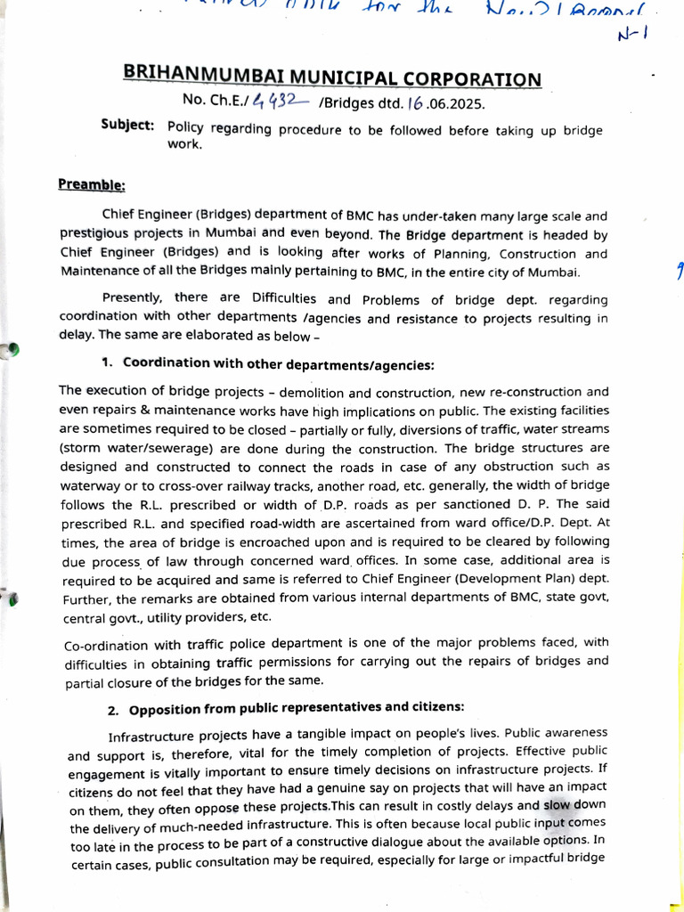 BMC Bridge Work Policy and Procedures | PDF | Infrastructure