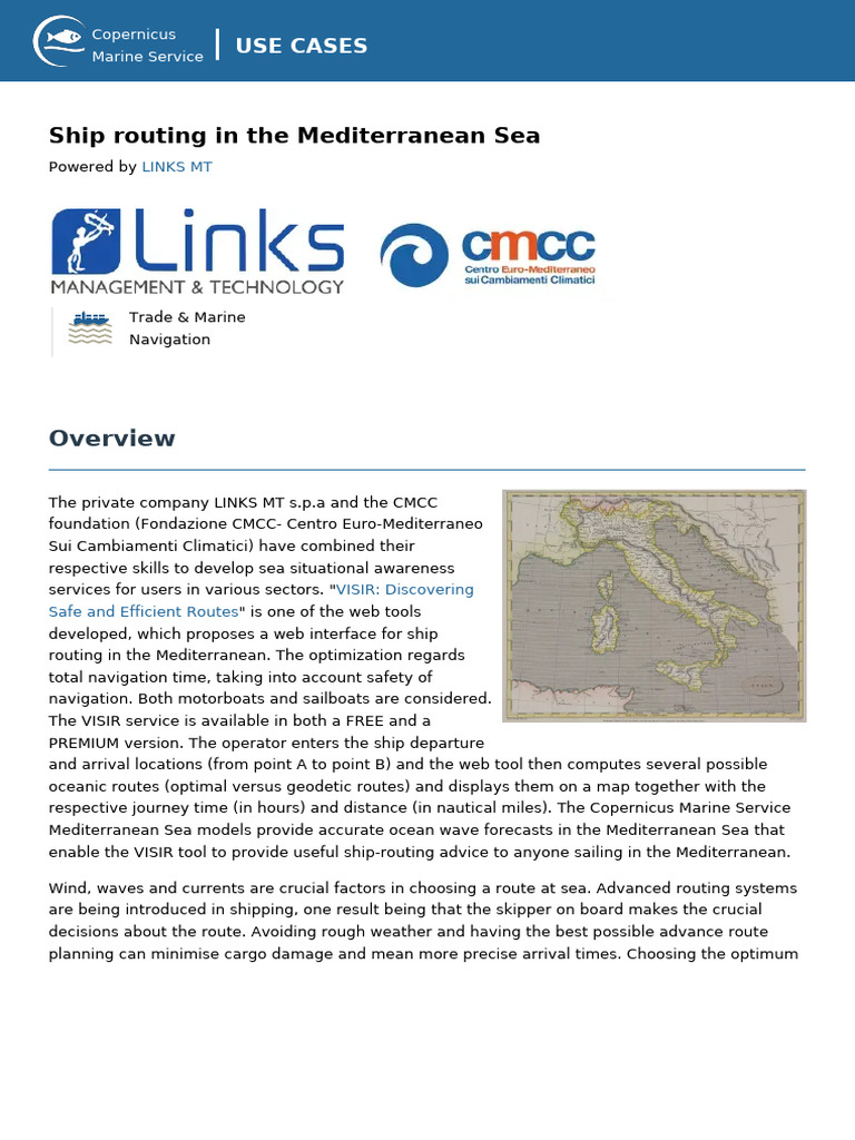 Optimized Ship Routing in the Med Sea | PDF | Ships | Sea