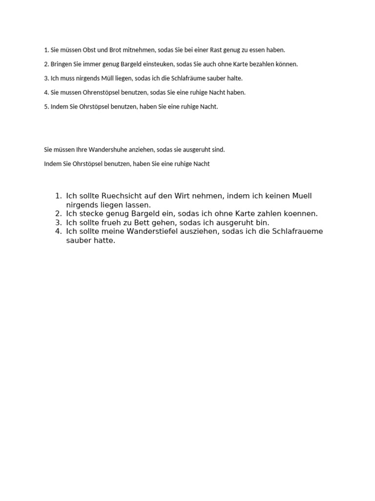 Sodass and Indem - Exercises | PDF