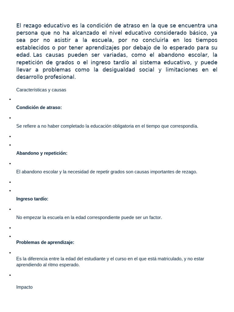 Causas y Soluciones del Rezago Educativo | PDF | Aprendizaje | Enseñando