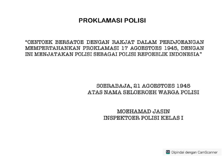 Teks Proklamasi Polisi | PDF