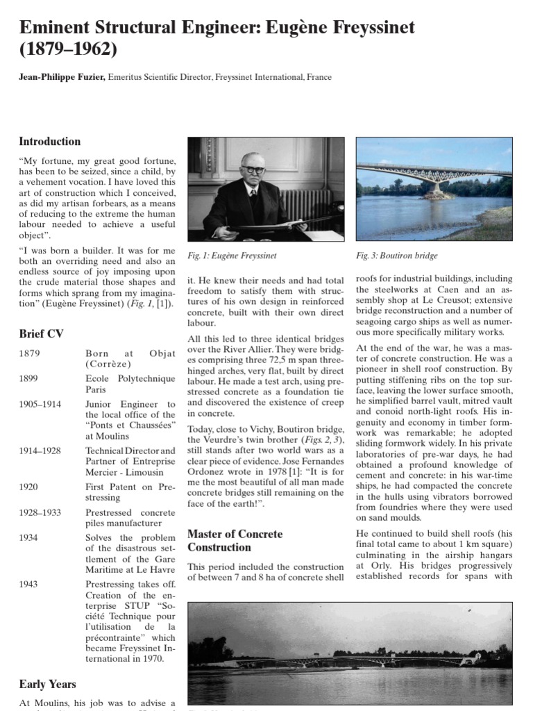 Eugène Freyssinet: Pioneer of Prestressing | PDF | Deep Foundation ...