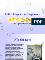 Office Etiquette For Employees: Last Updated 6/20/2008