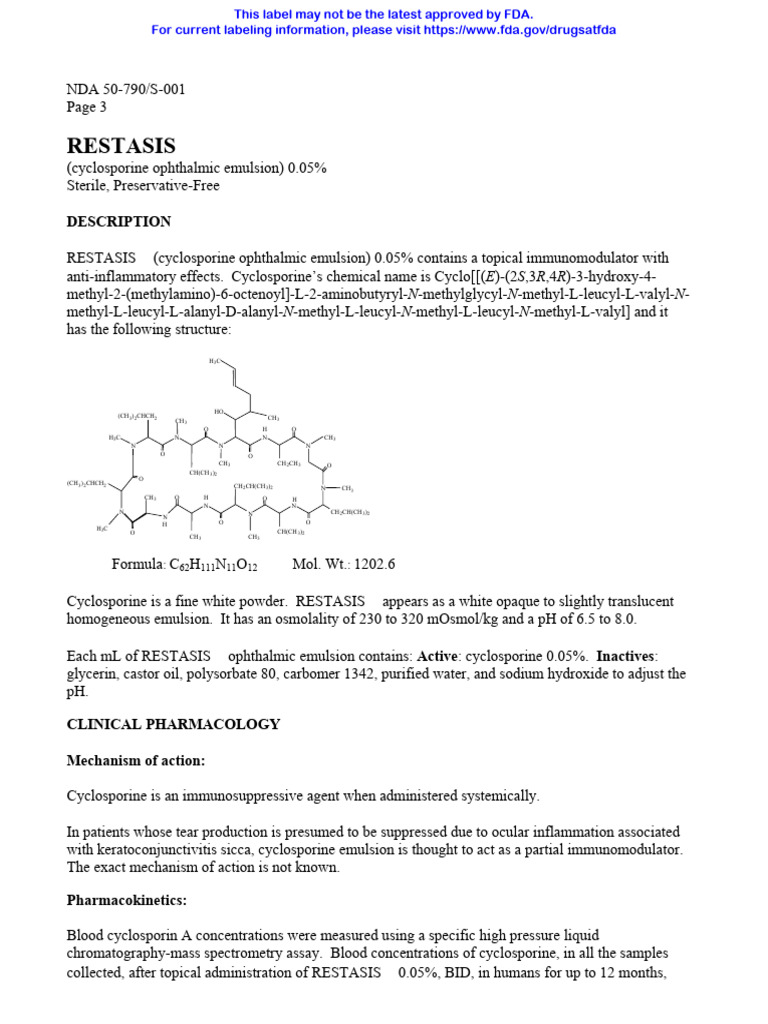 Restasis Use in Pregnancy Considerations | PDF | Topical Medication ...