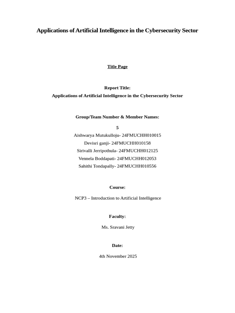 AI Applications in Cybersecurity | PDF | Security | Computer Security
