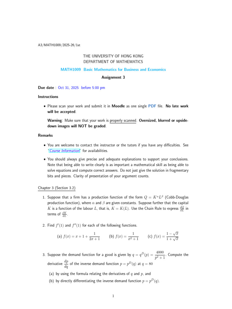 MATH1009 Assignment 3 Guidelines | PDF | Demand | Price Elasticity Of ...