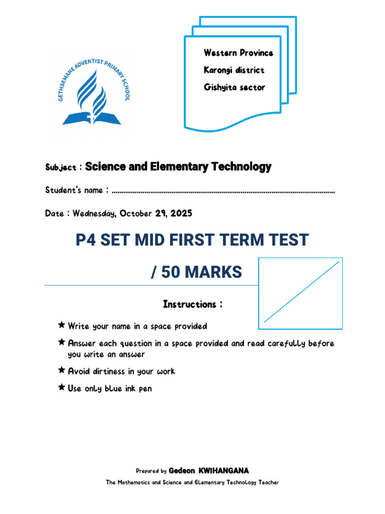 p4 Set Mid First Term Test | PDF | Computing