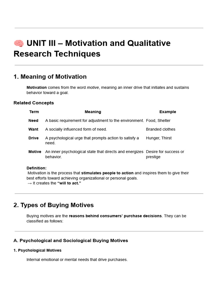 Understanding Motivation in Consumer Behavior | PDF | Motivation ...