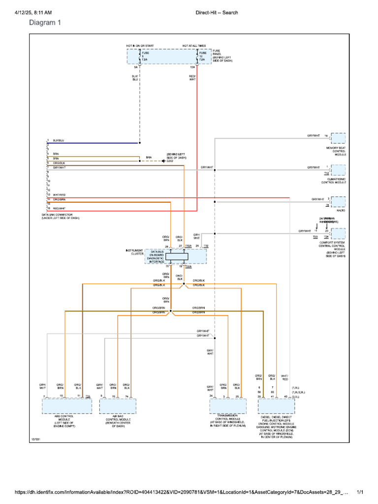 Vr6 Computer Data Lines Diagram | PDF