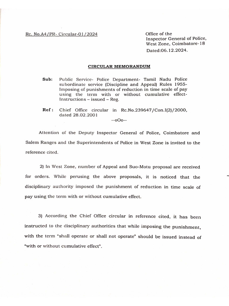 Circular For With or Without | PDF