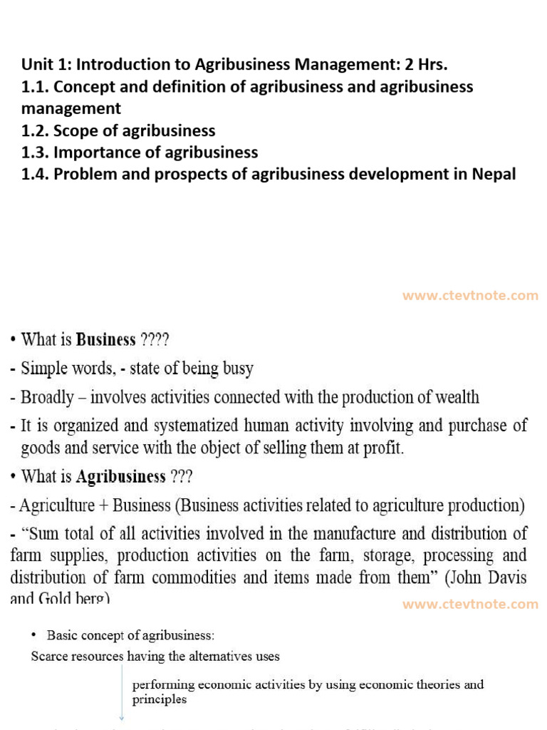 Importance of Agribusiness Management | PDF | Supply Chain | Supply ...