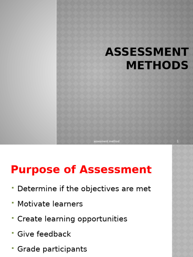 Effective Assessment Methods Overview | PDF | Educational Assessment ...