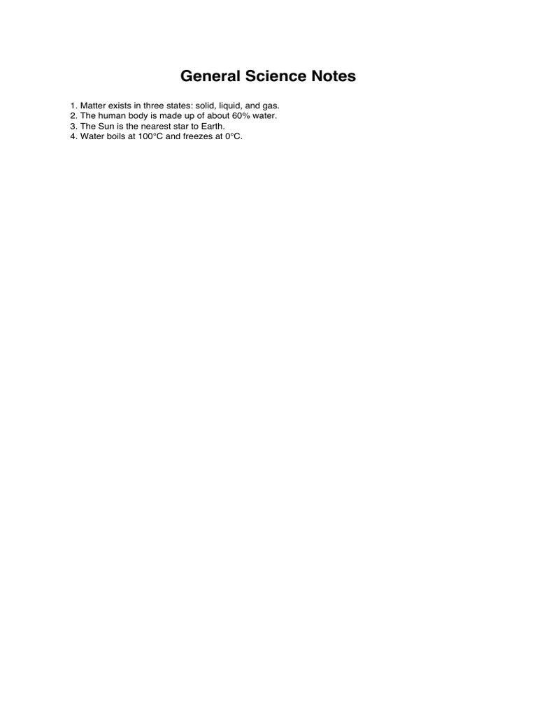 General Science Notes PDF | PDF