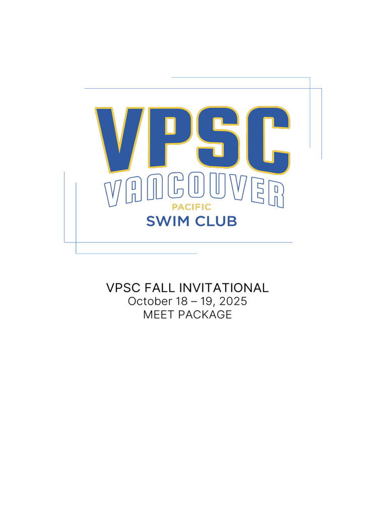VPSC Fall Invitational Meet Package 2025 | PDF | Swimming (Sport ...
