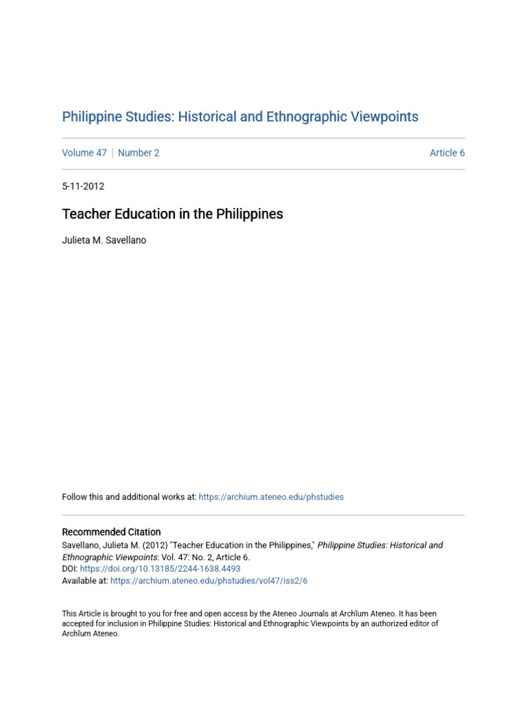 Teacher Education in the Philippines | PDF | Teachers | Teacher Education
