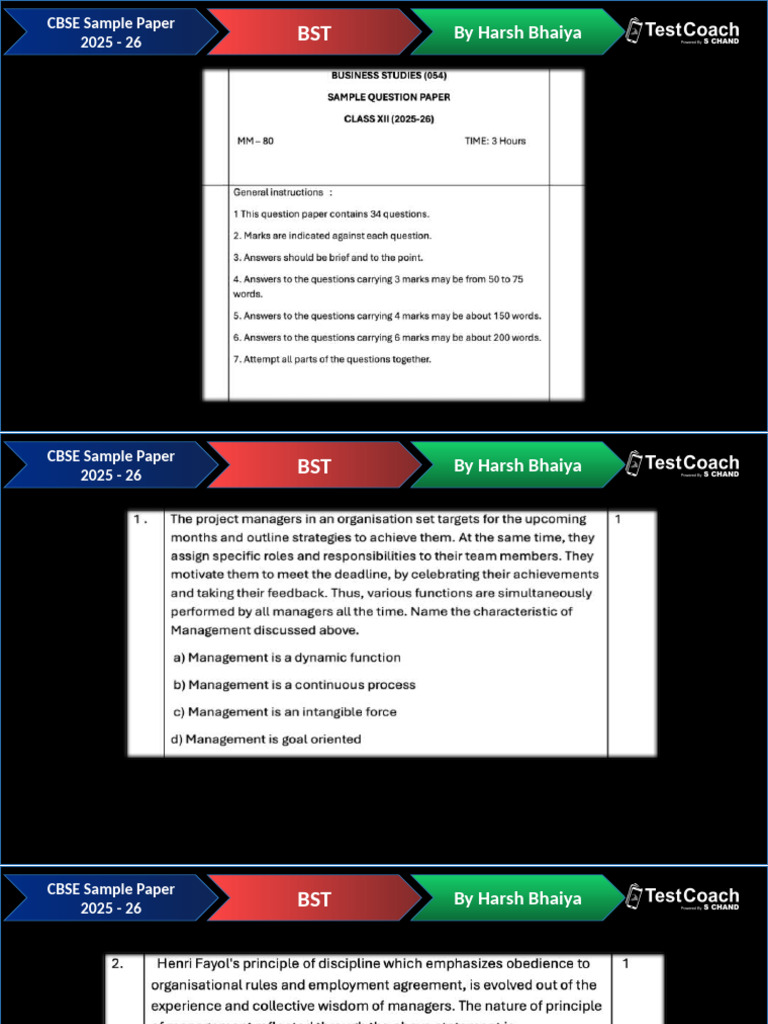 CBSE BST Sample Paper 2025-26 | PDF