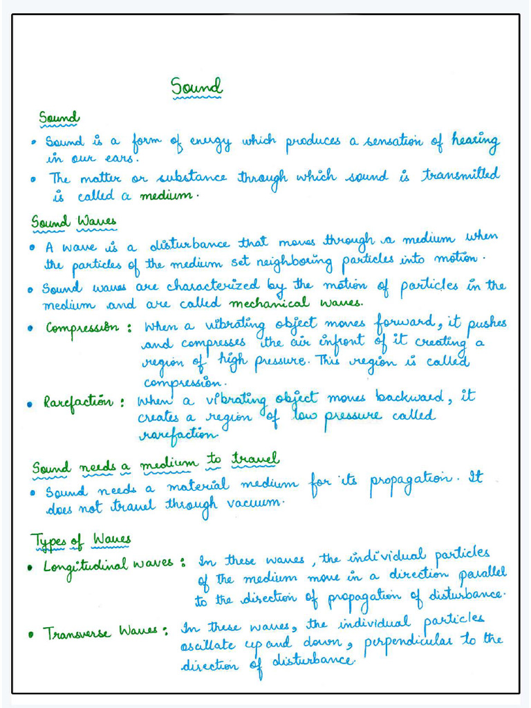 Sound - Handwritten Notes | PDF