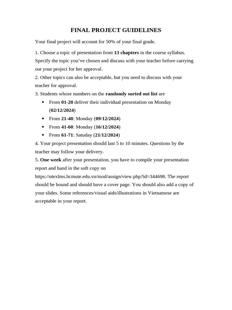 Final Project Guidelines-K 2 | PDF
