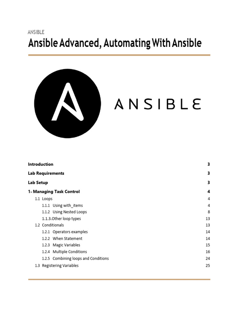 Advanced Ansible Automation Guide | PDF | Control Flow | Computer ...