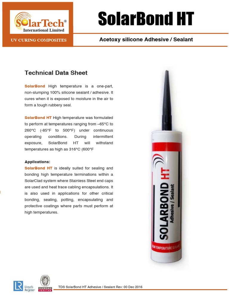 SolarBond HT High-Temperature Sealant | PDF | Silicone | Adhesive