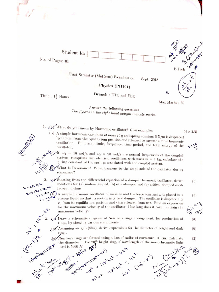 Physics Mid Sem | PDF