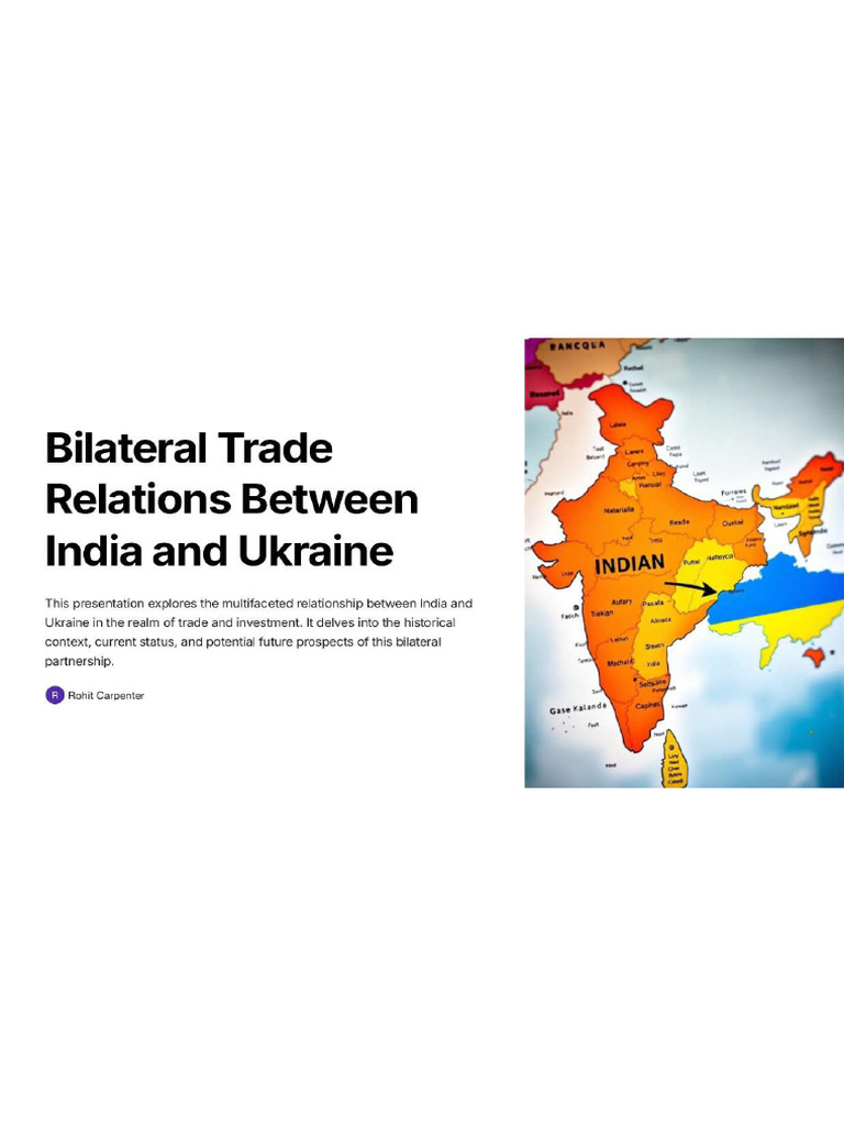 Bilateral Trade Relation Between India and Ukraine | PDF