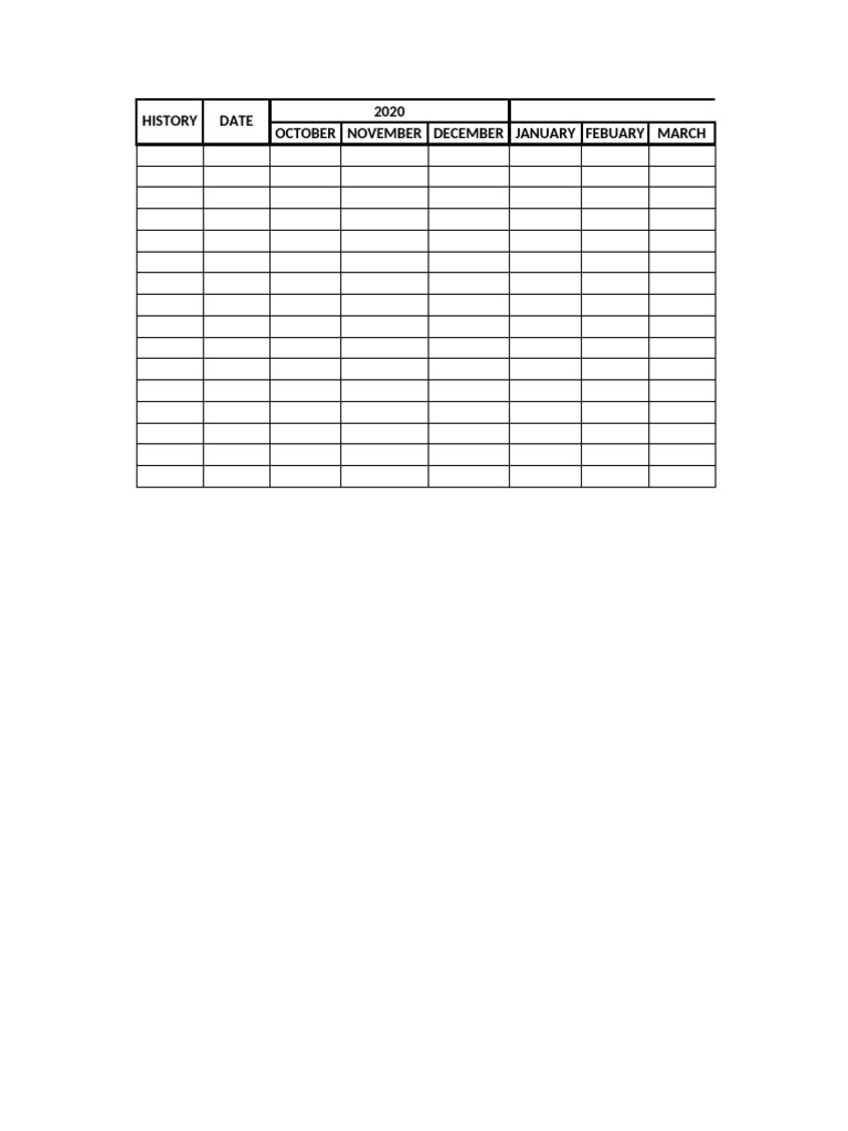 2020-2021 Monthly History Timeline | PDF