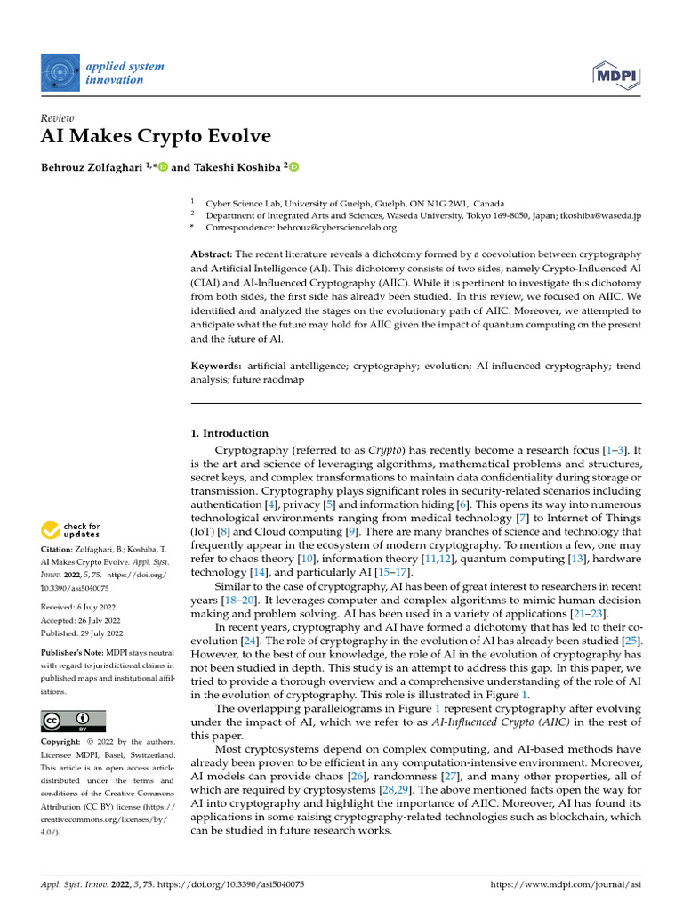 AI's Impact on Cryptography Evolution | PDF | Cryptography | Machine ...