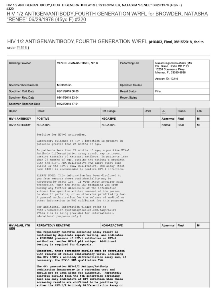 HIV Fourth Generation | PDF