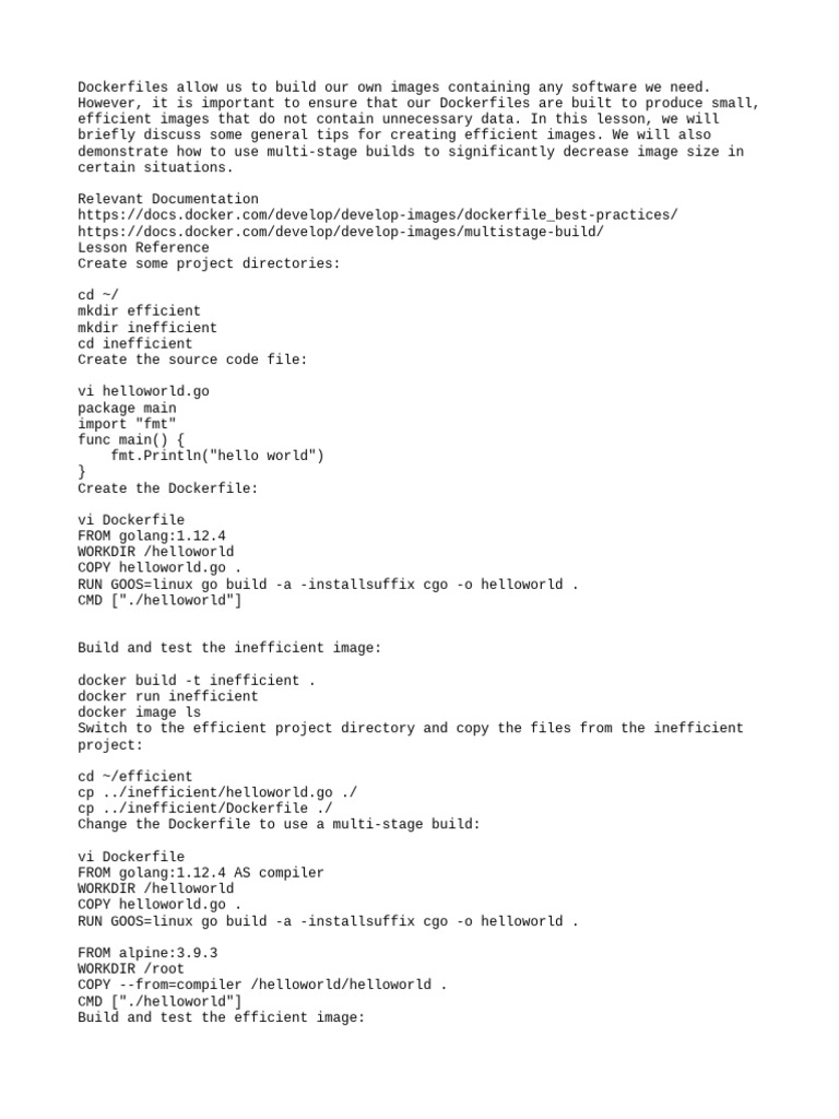 Optimize Dockerfiles for Smaller Images | PDF