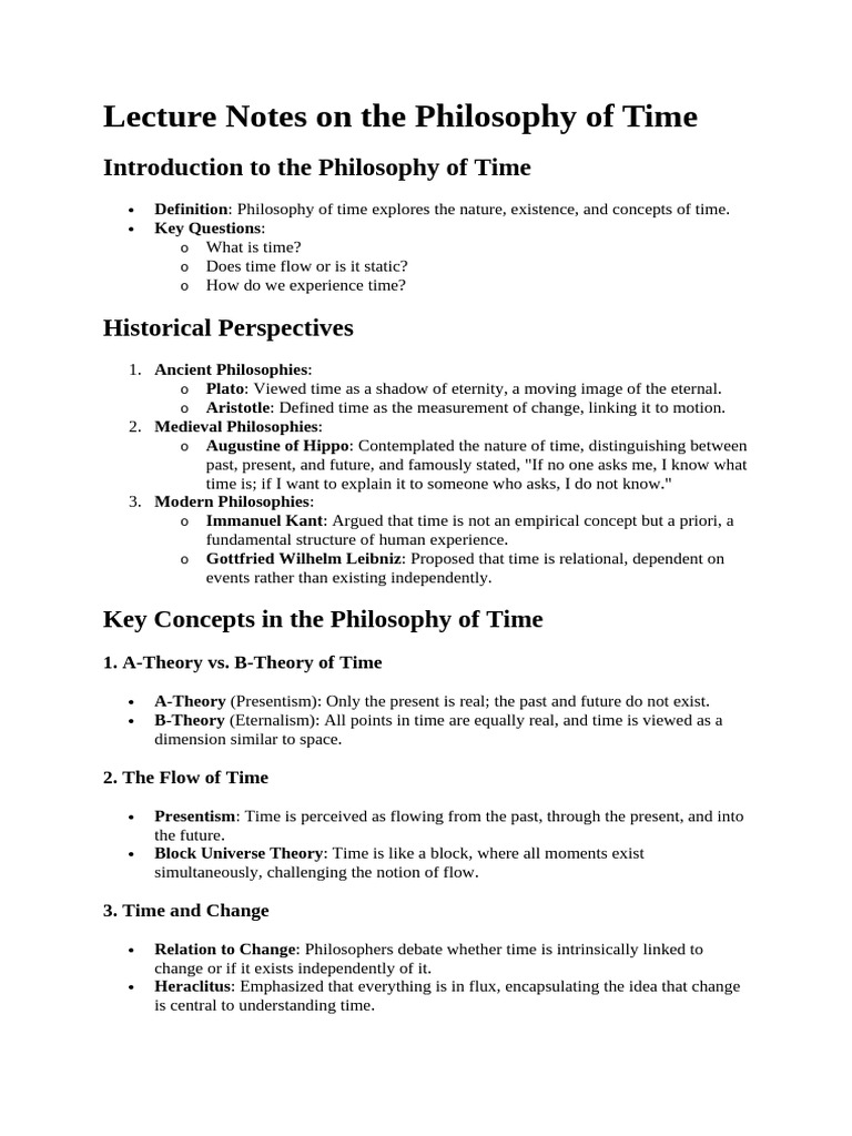 Exploring the Philosophy of Time | PDF | Time | Concept